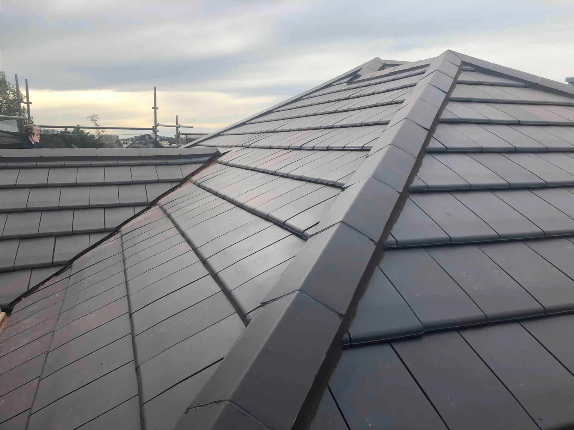 Close up image of tiled roof